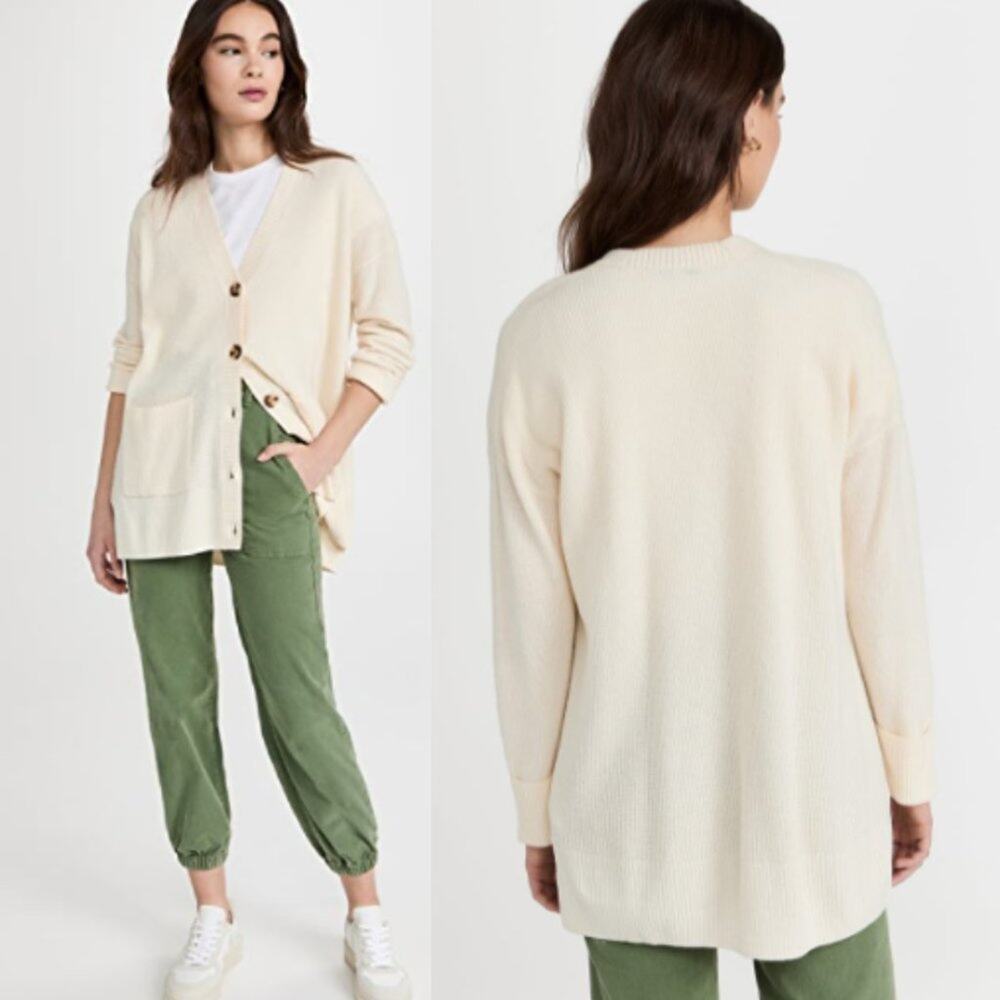 Madewell Asherton Waffle Cardigan in Antique Cream